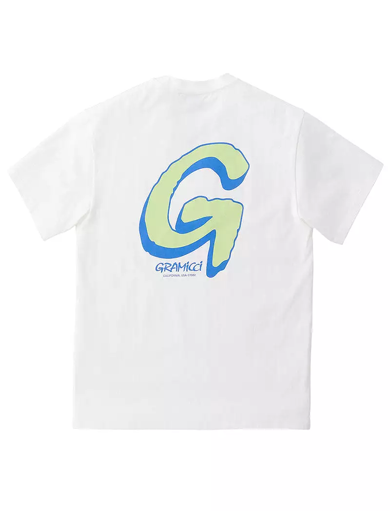 Gramicci Big G-Logo White T-Shirt for Women.