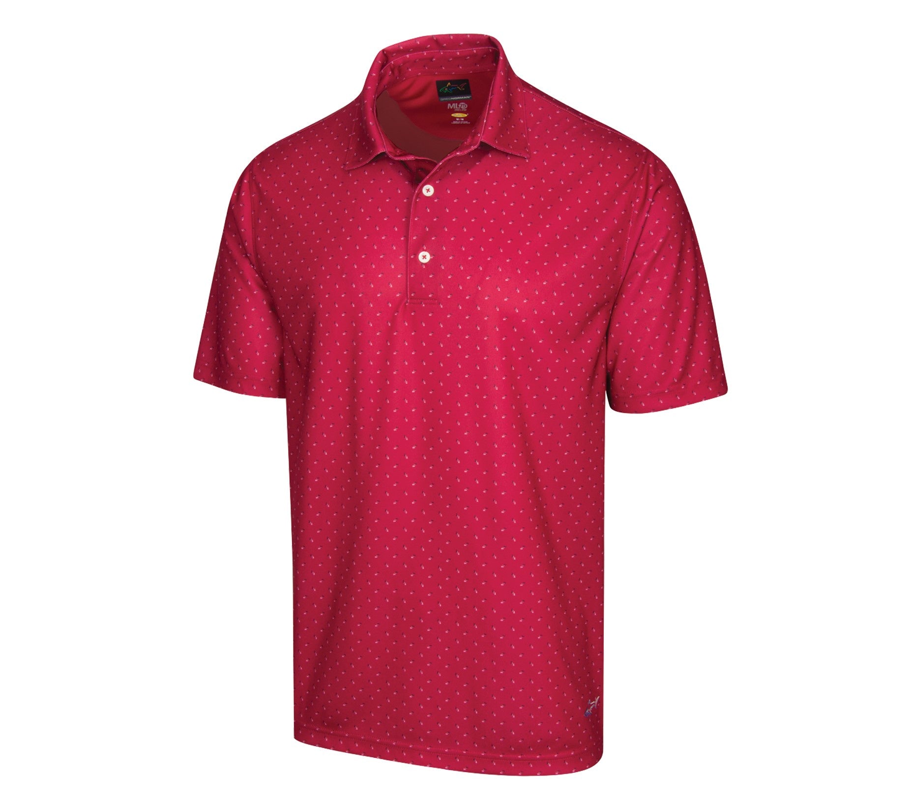 Greg Norman men's polo 2Below tee time cranberry