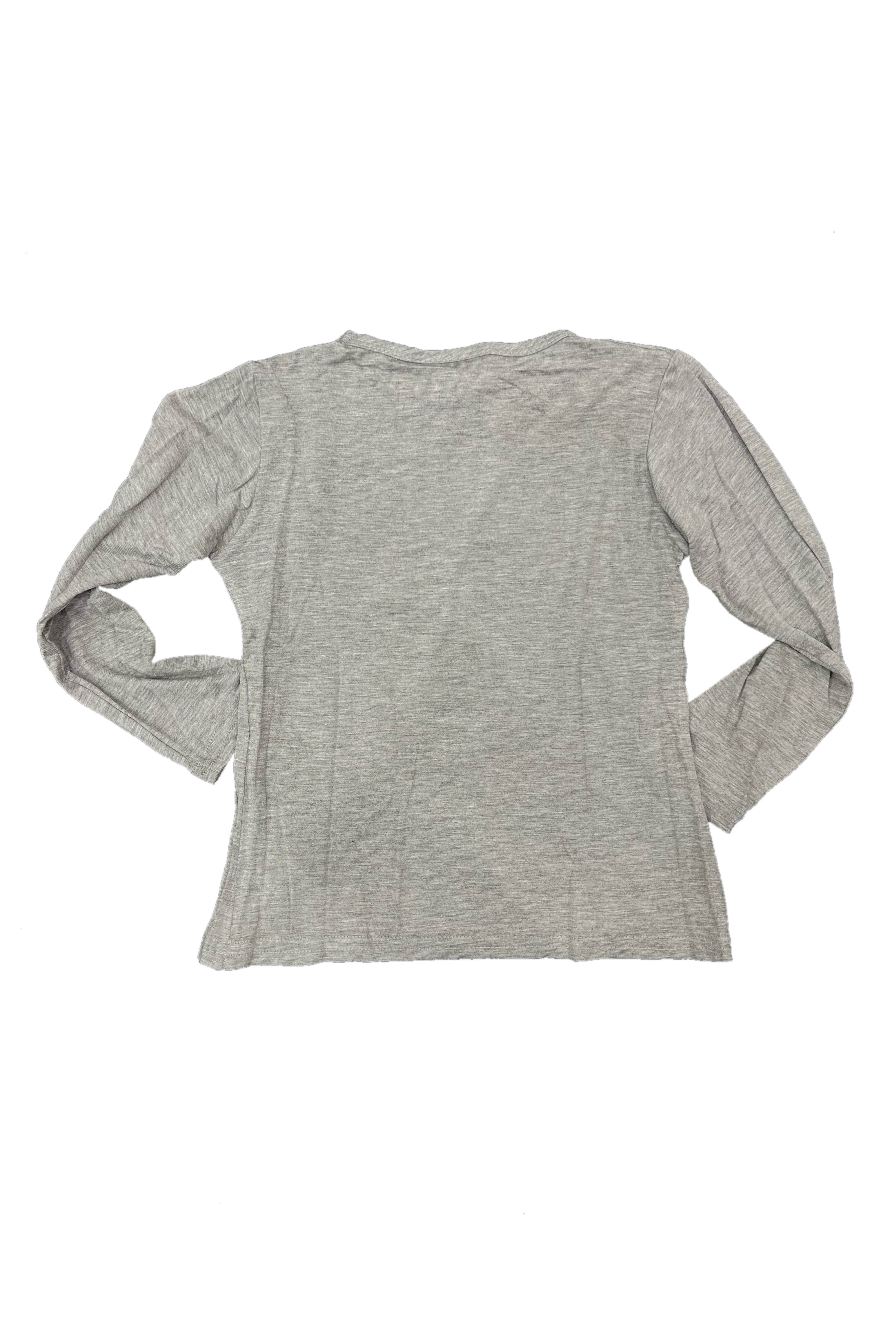 Grey Rhinestone Ombre Star Long Sleeve T-Shirt