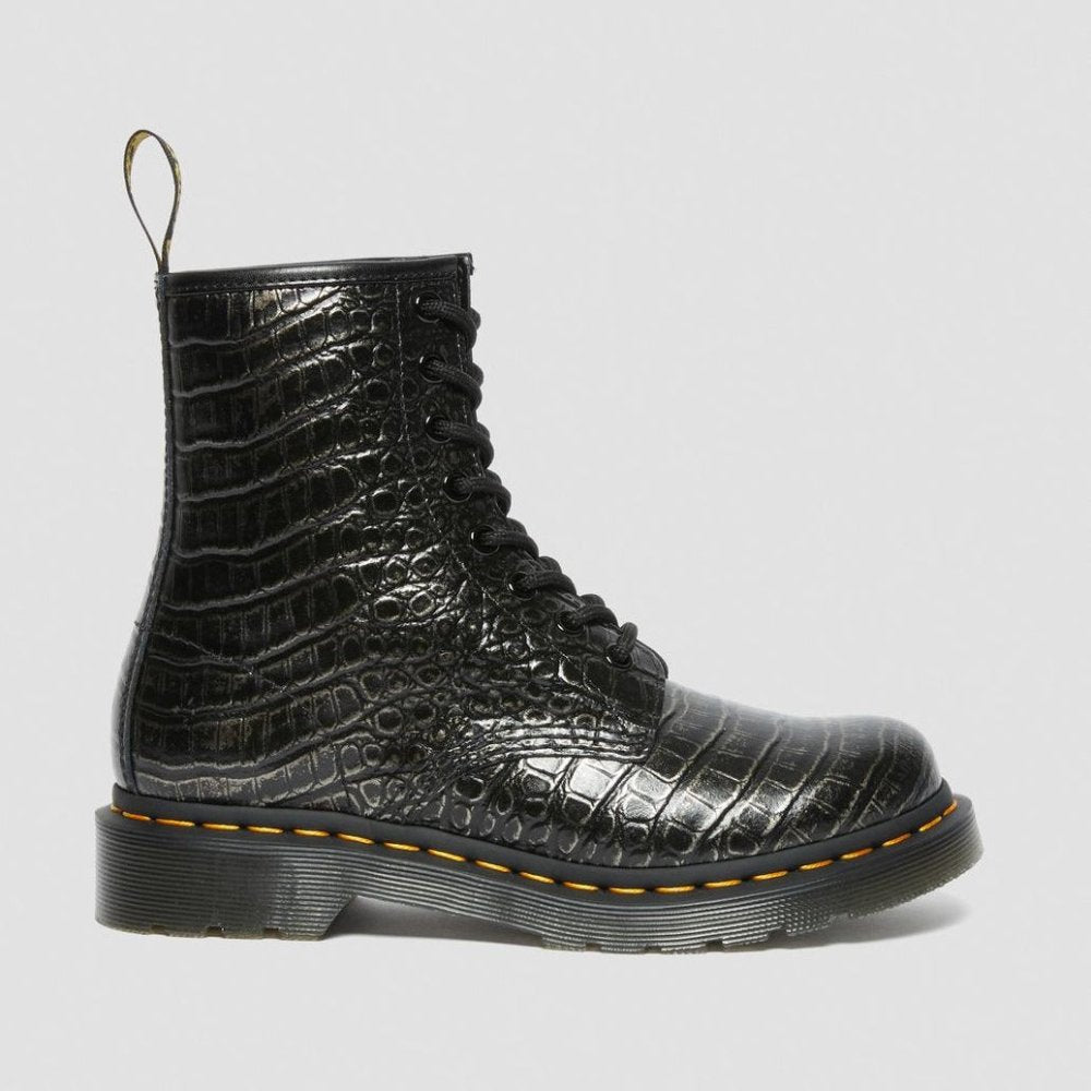 Gunmetal 1460 Croc Emboss Women's Dr. Martens