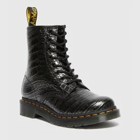 Gunmetal 1460 Croc Emboss Women's Dr. Martens