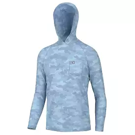 Heather Blend Hoodie T-Shirt - Light Blue Camo