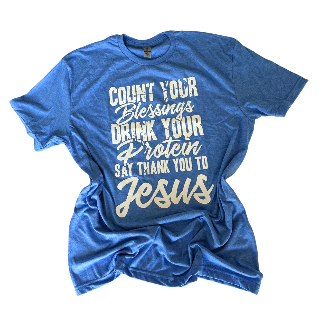 Heather Blue Tee Blessings Count - Result