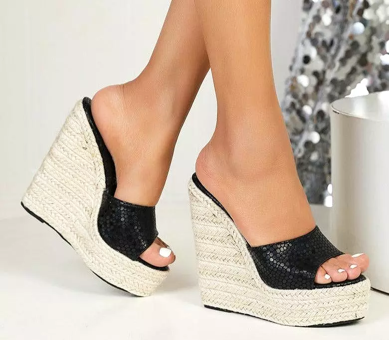 High Heel Wedge Sandals