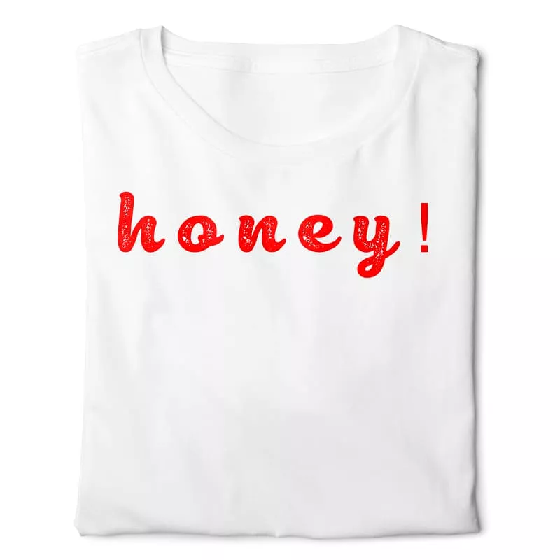 Honey Woman Basic White Digital Graphics T-shirt