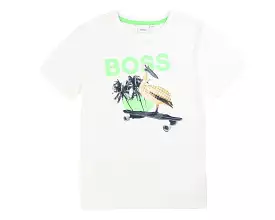 Hugo Boss Kids J25E80 10B White Crew Neck T-Shirt - Shop Now!