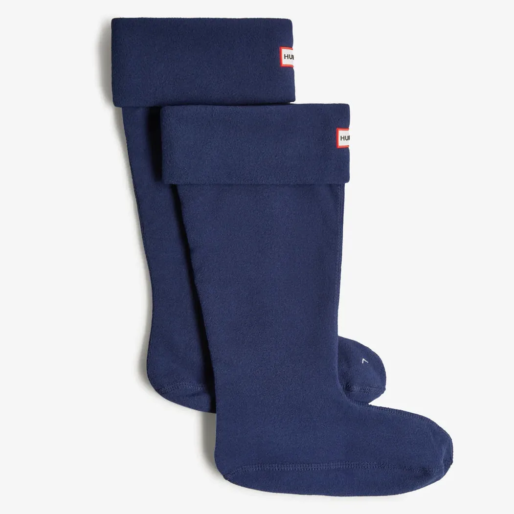 Hunter Recycled Fleece Cuff Tall Boot Socks in Navy