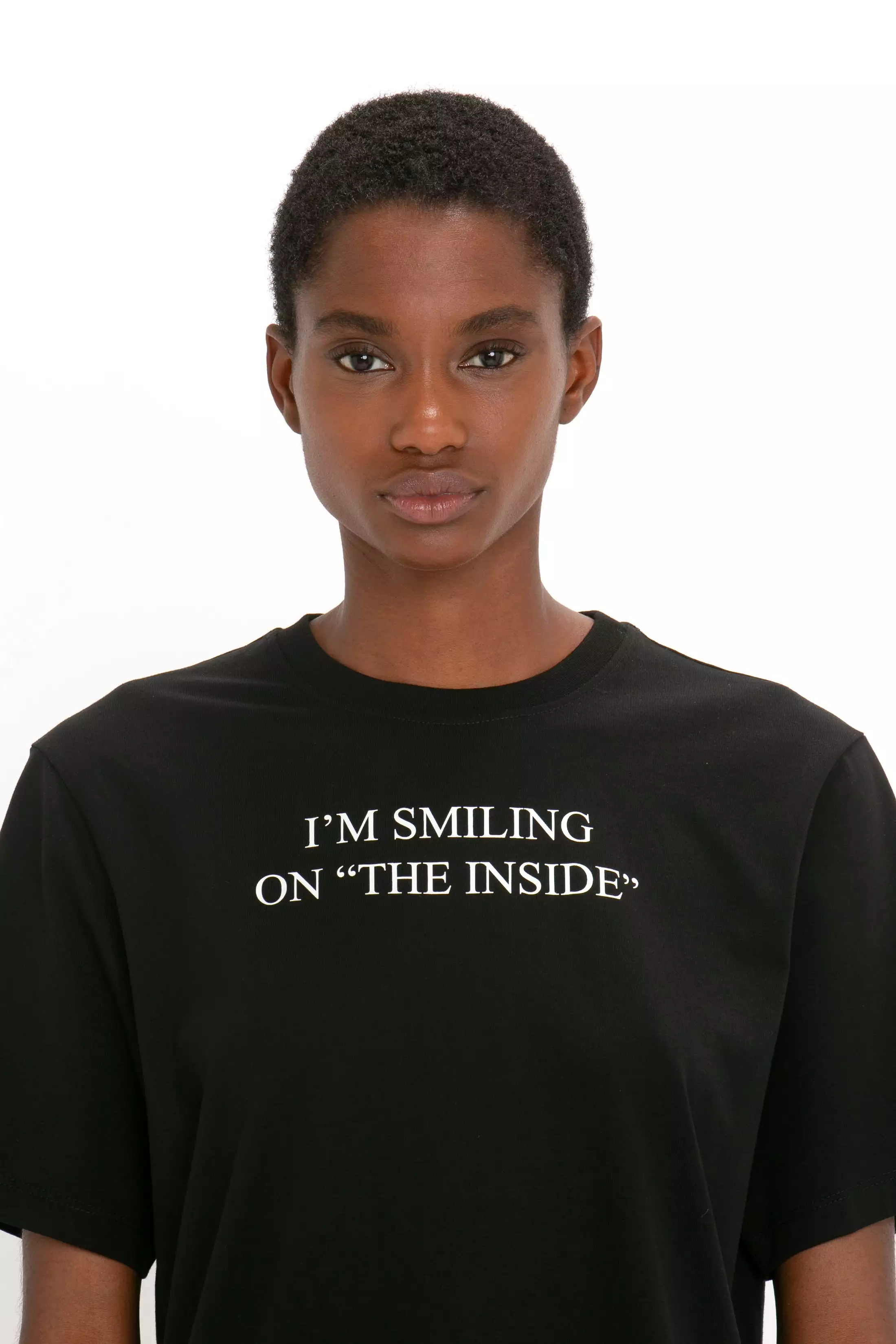 I'm Smiling Inside Black T-Shirt