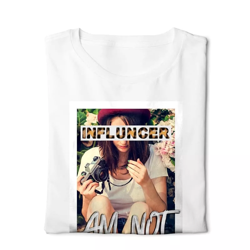 Influencer Tee - White Basic T-shirt with Digital Graphics