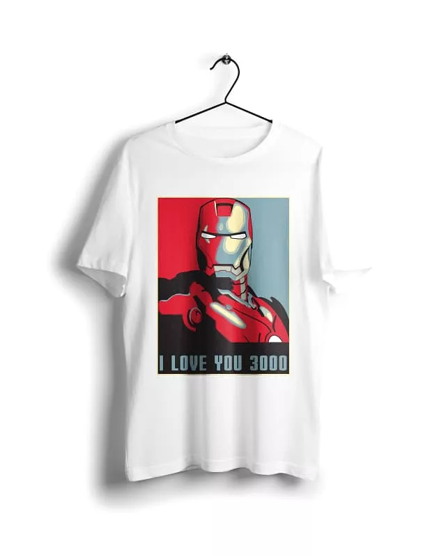 Iron Man 3000 T-shirt - White, Basic Digital Graphics