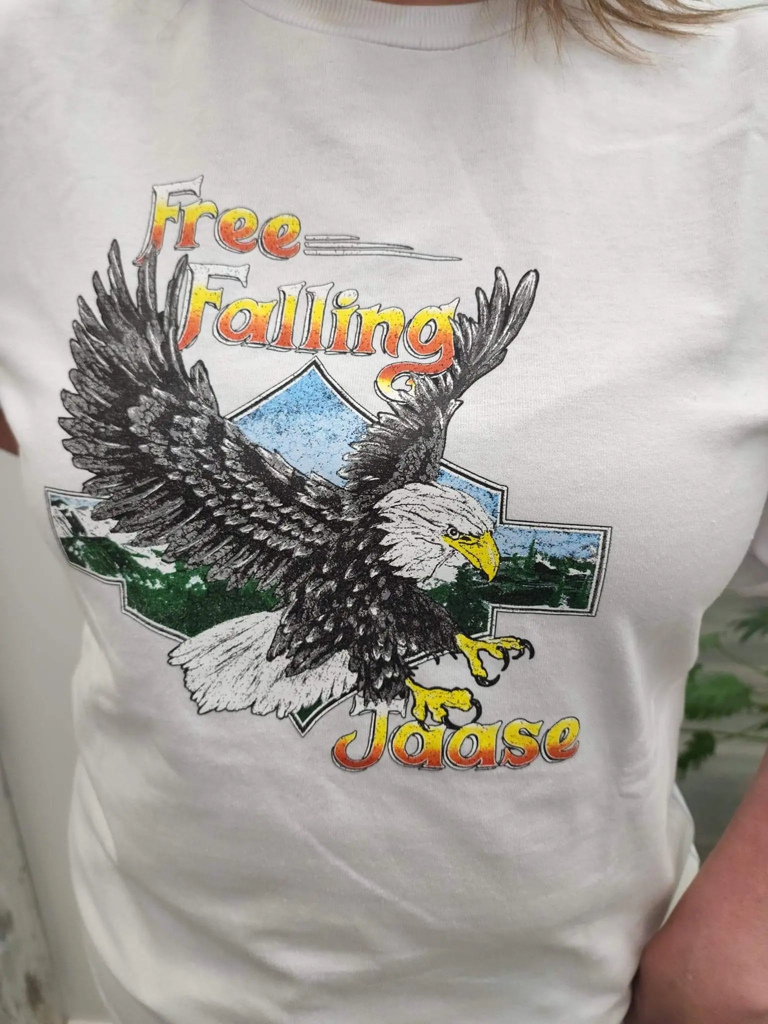 Jaase White Free Fallin Boyfriend Vintage T-Shirt