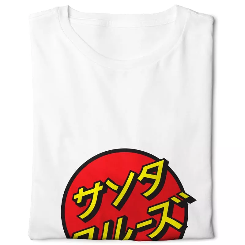 Japanese Santa Cruz T-shirt - White, Basic Digital Graphics.