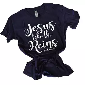 Jesus youth navy tee - Take the reins