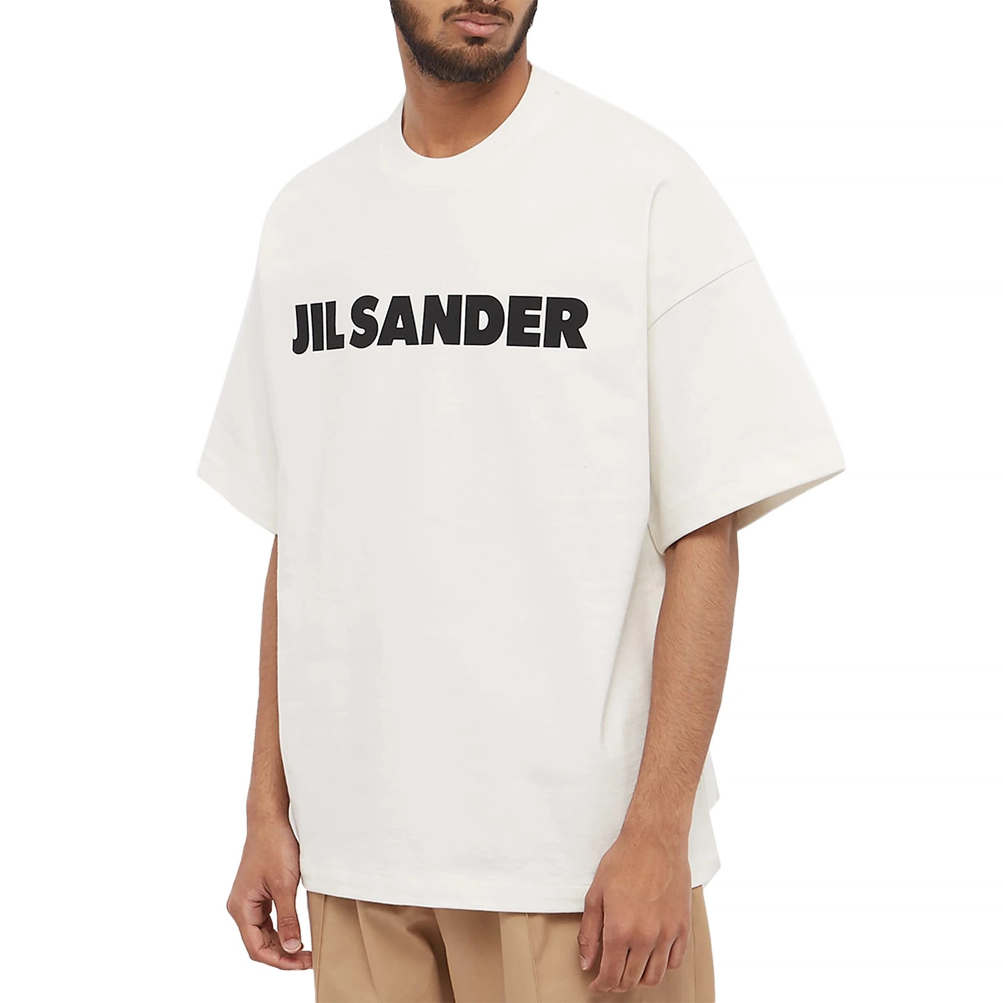 Jil Sander Cosmic Latte Logo Printed T Shirt