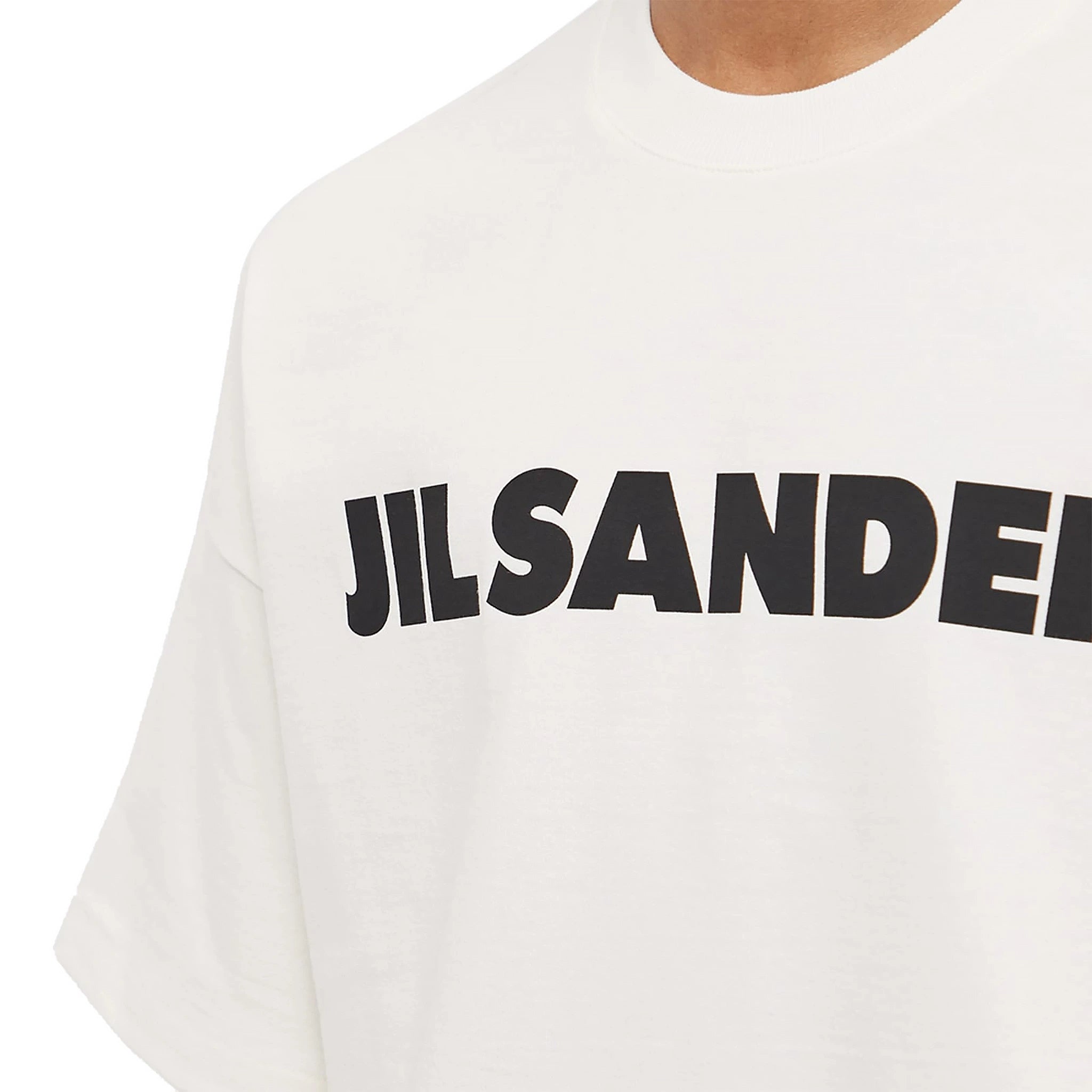 Jil Sander Cosmic Latte Logo Printed T Shirt