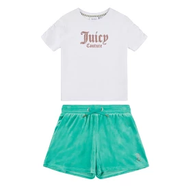 Juicy Couture Diamante Ruched Tee/Short Set Junior - Buy Online at Best Price.