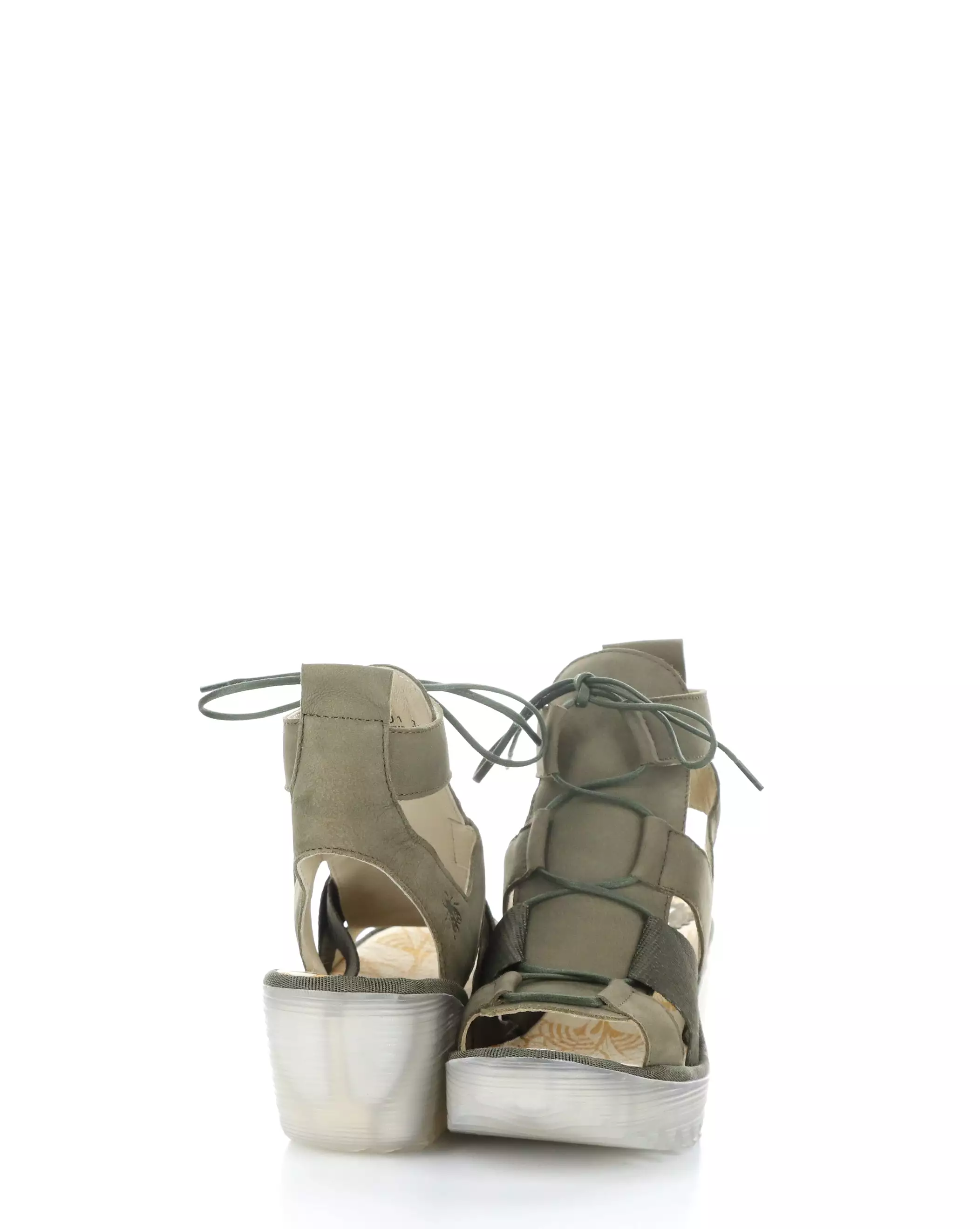 Khaki Lace-up Sandals