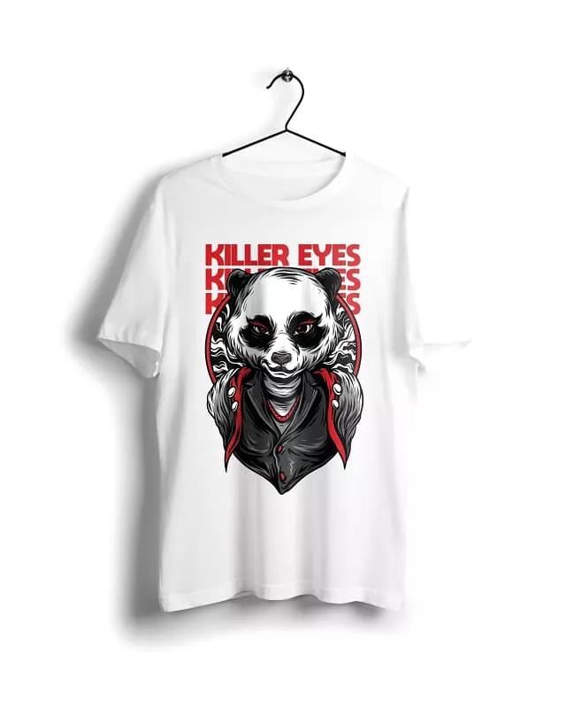 Killer Eyes T-shirt White - Digital Graphics