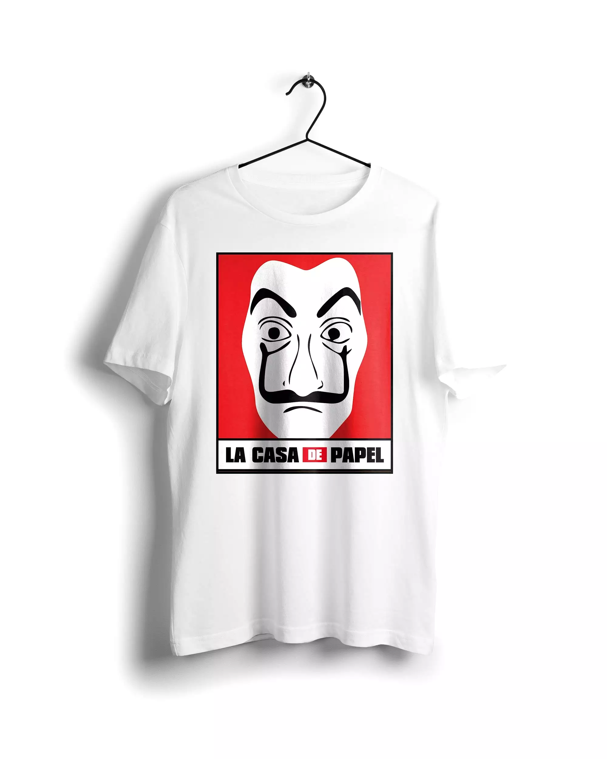 La Casa De Papel Mask T-shirt - Digital Graphics Basic White.