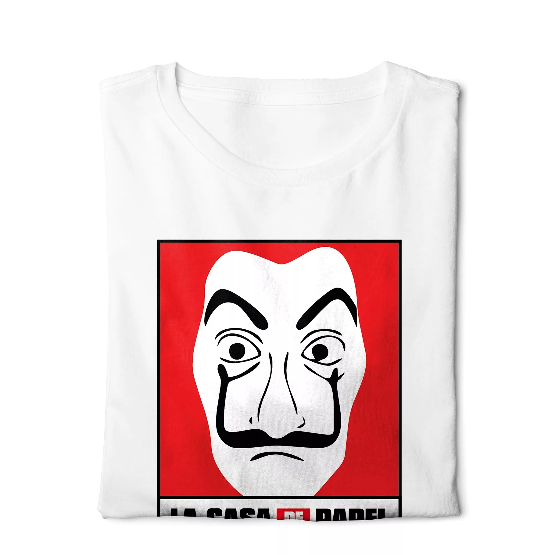 La Casa De Papel Mask T-shirt - Digital Graphics Basic White.