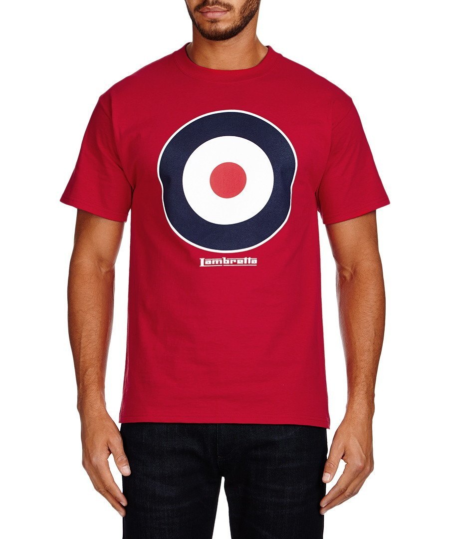 Lambretta Men's T-Shirt - Deep Red - Target Design