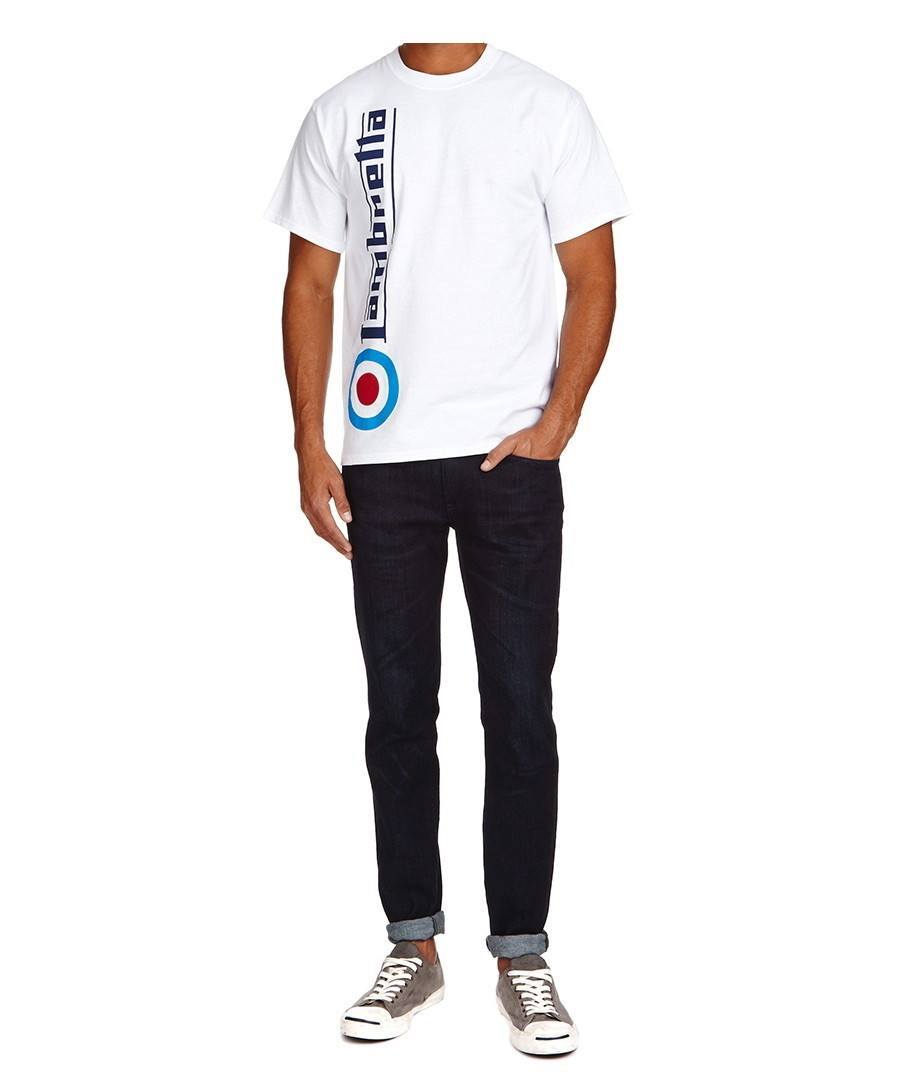 Lambretta Men's T-Shirt 'Side Target' White Design