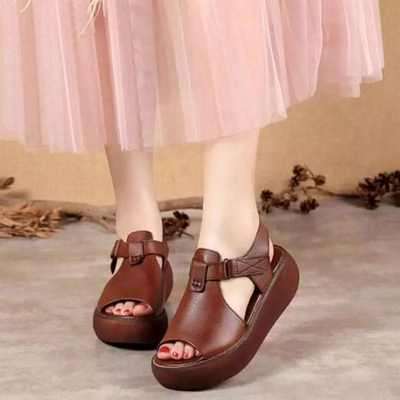 Leather Wedge Sandals