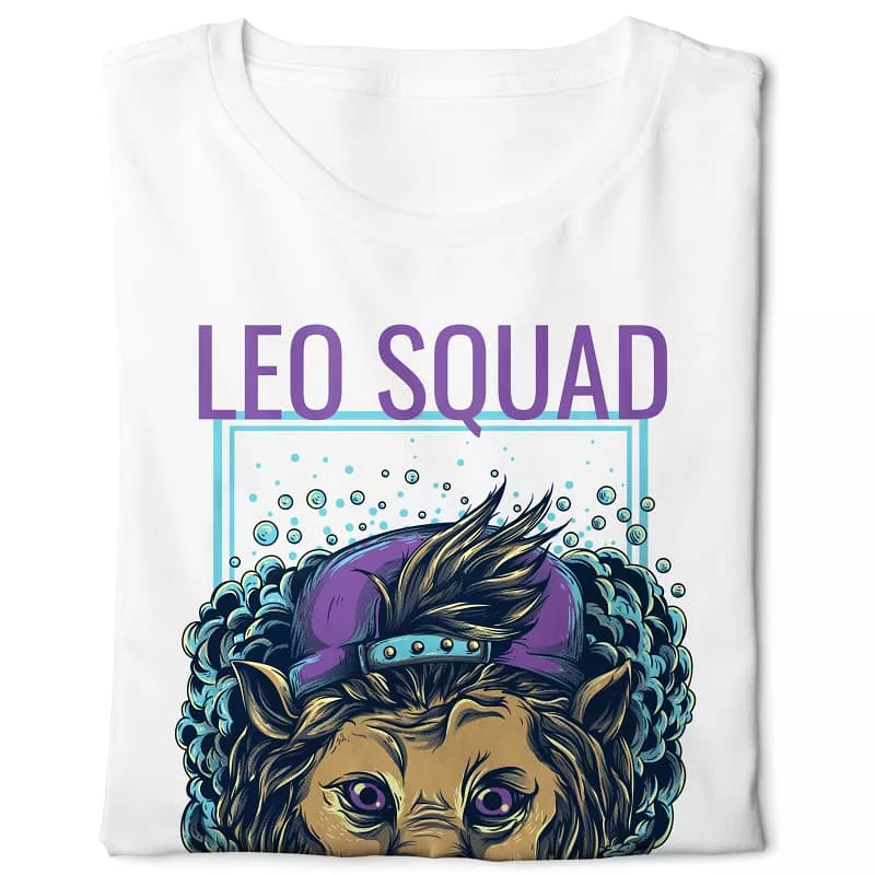 Leo Squad Boss Basic White T-shirt with Digital Graphics