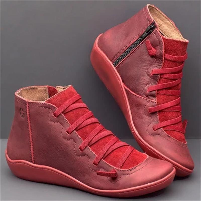 Libiyi Ankle Boots Women's Vintage Strappy