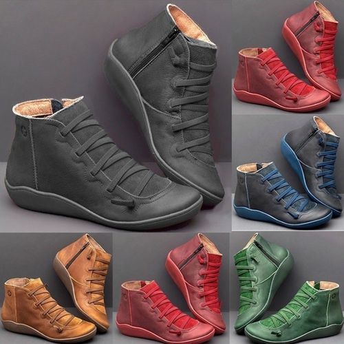 Libiyi Ankle Boots Women's Vintage Strappy