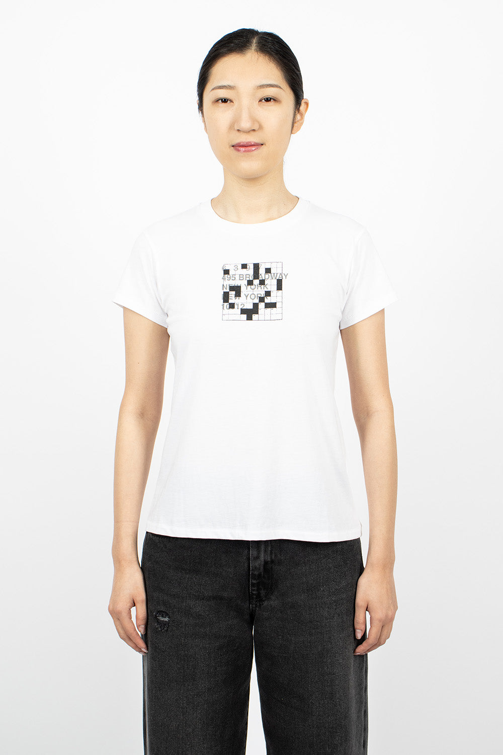 Logo Crossword Mini Boy T-Shirt in White color for sale.