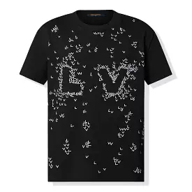 Louis Vuitton black t-shirt with LV spread embroidery