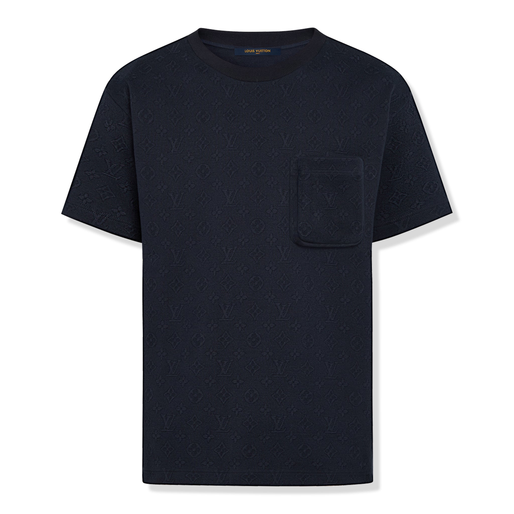 Louis Vuitton Dark Blue Monogram Signature 3D Pocket Cotton T-Shirt