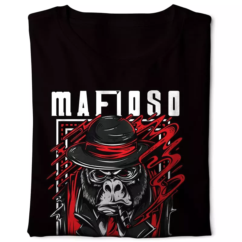 Mafioso Gorilla - Graphic Print T-shirt (Black)