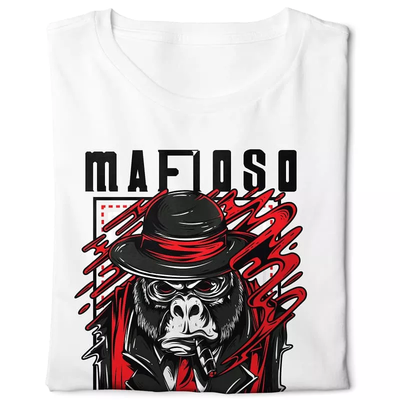 Mafioso Gorilla Graphic Tee - White - Digital Graphics