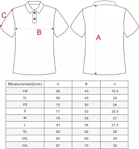 Mens and Womens Polo Size Guide