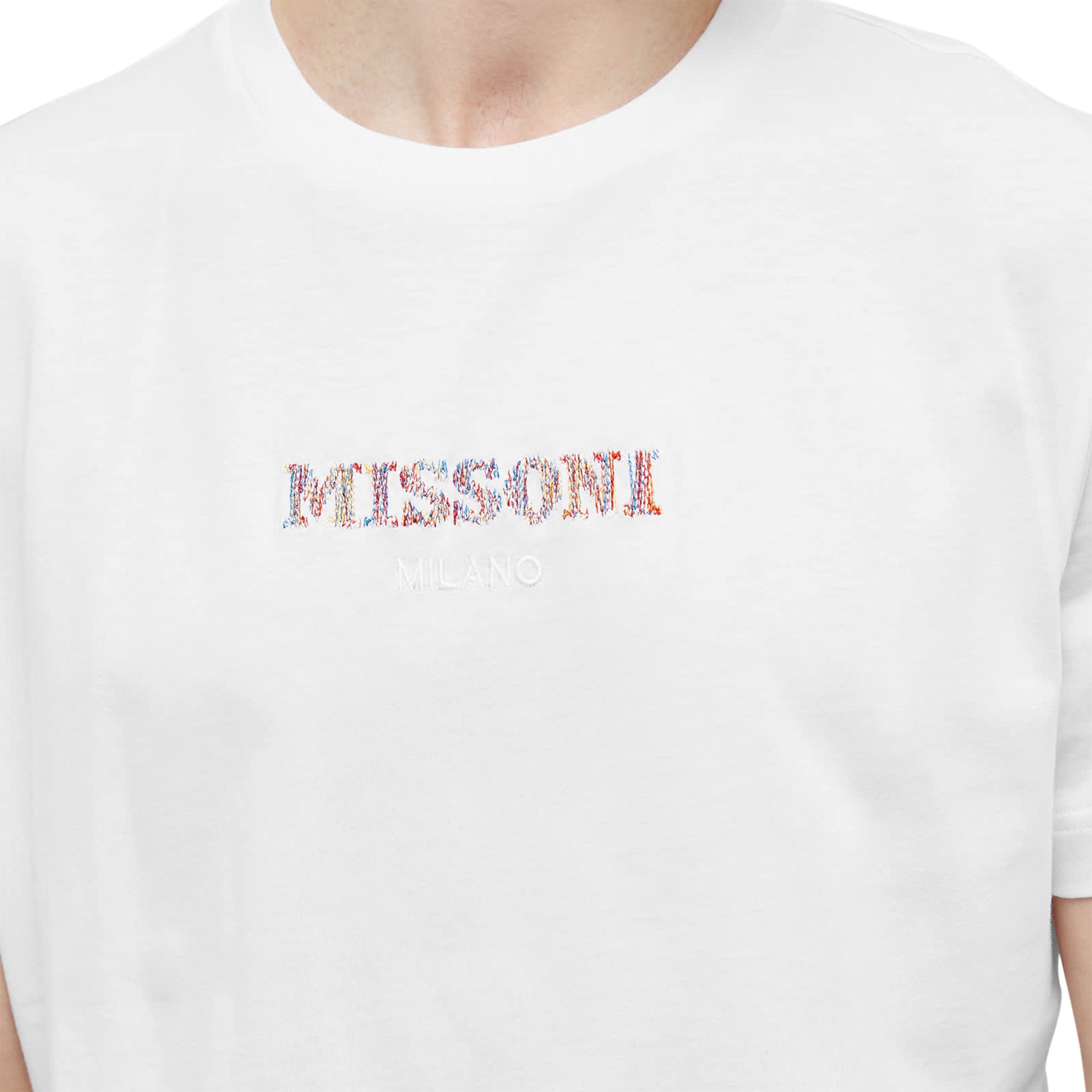 Missoni Logo Embroidered Optic White T-Shirt