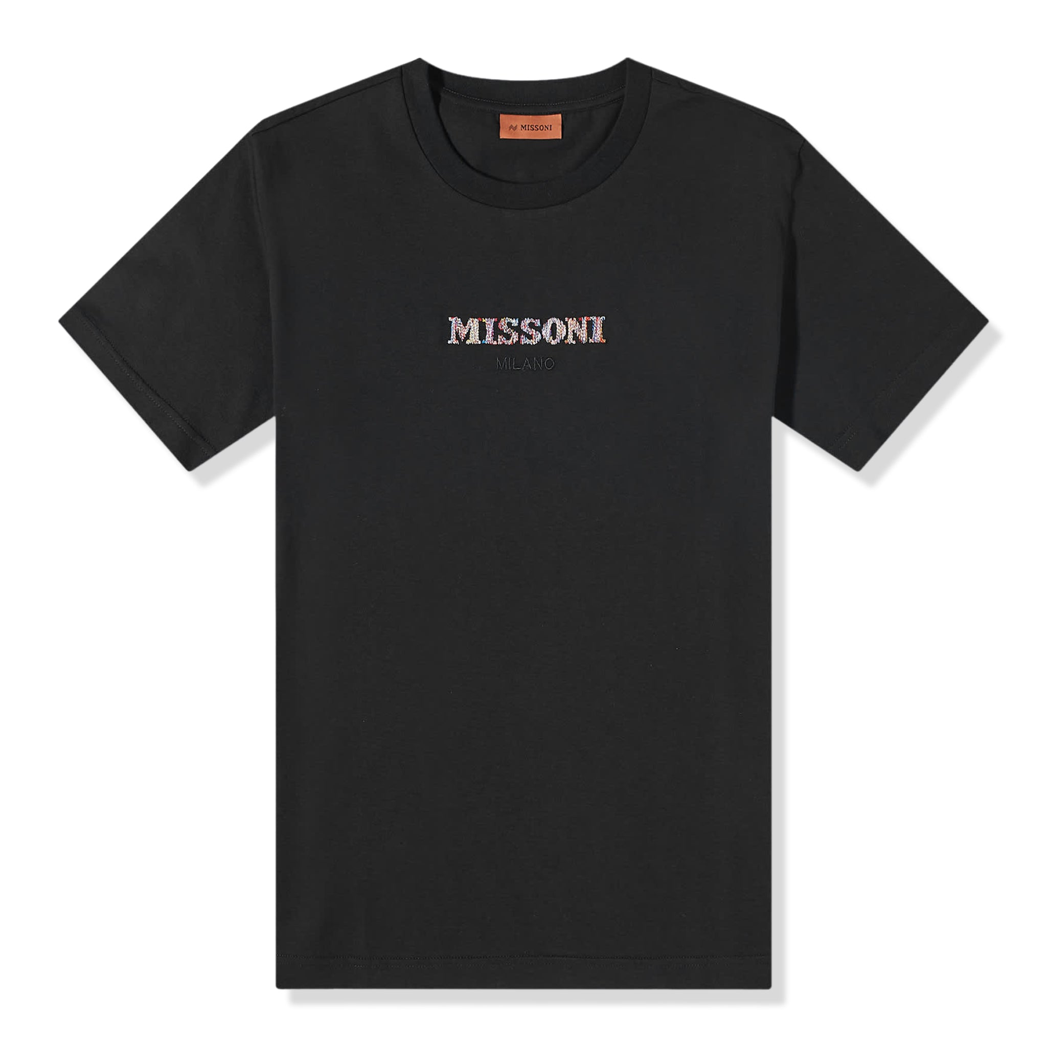 Missoni logo T shirt, black, embroidered, optic