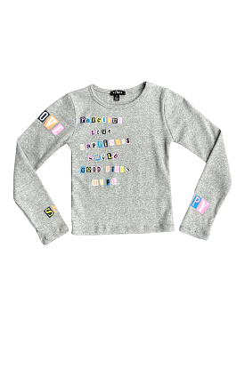 Misty Grey Scrapbook Printed Long Sleeve Tee