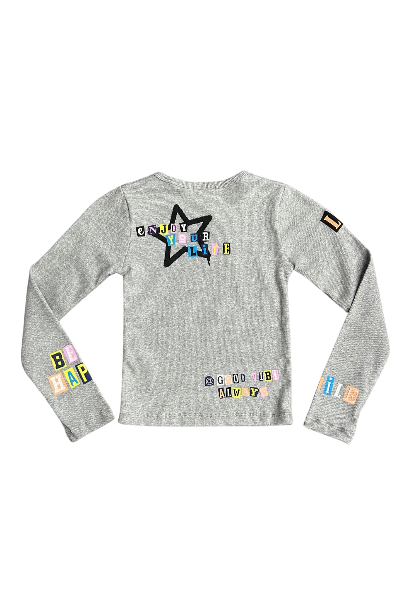 Misty Grey Scrapbook Printed Long Sleeve Tee