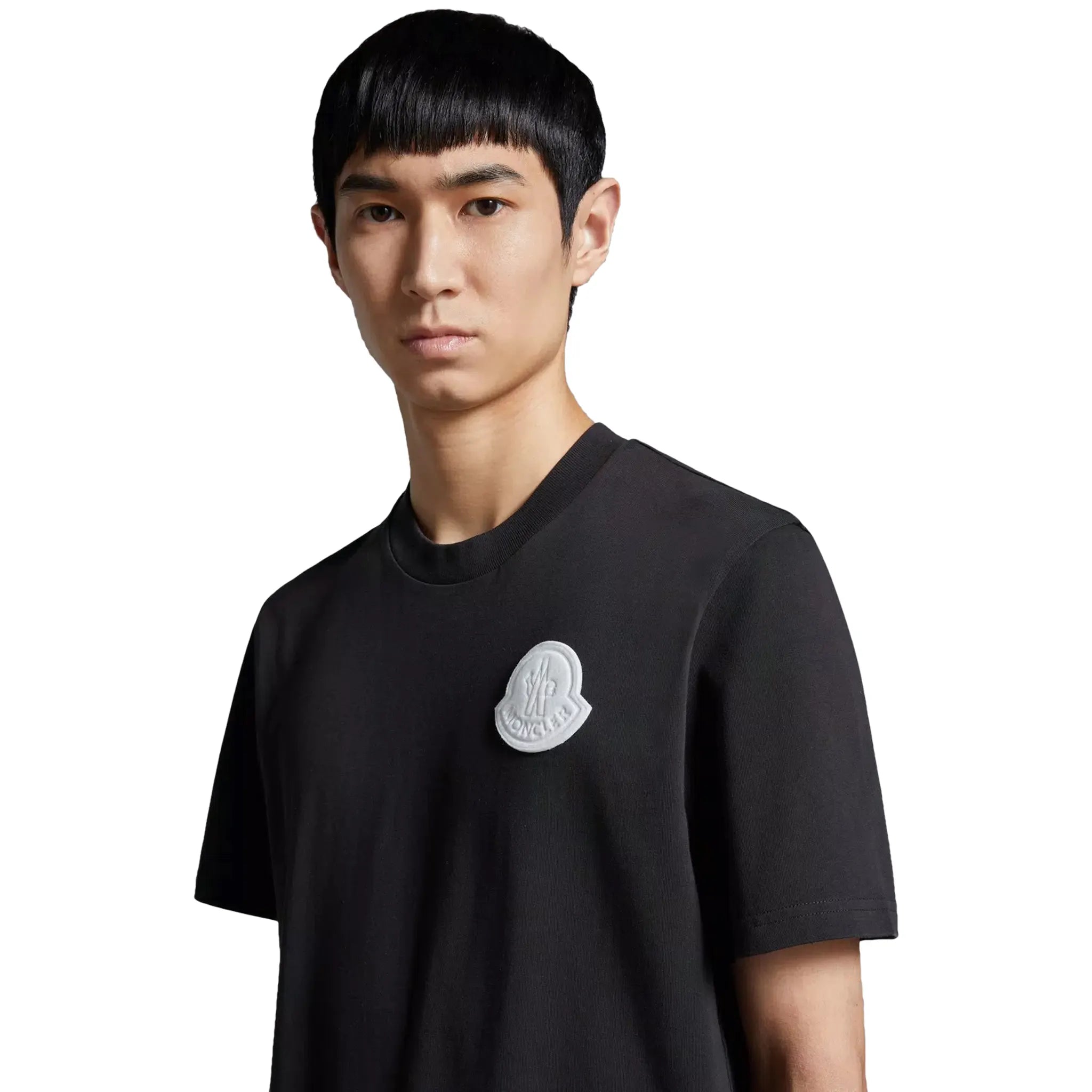 Moncler SN44 Logo Charcoal Short Sleeve T Shirt