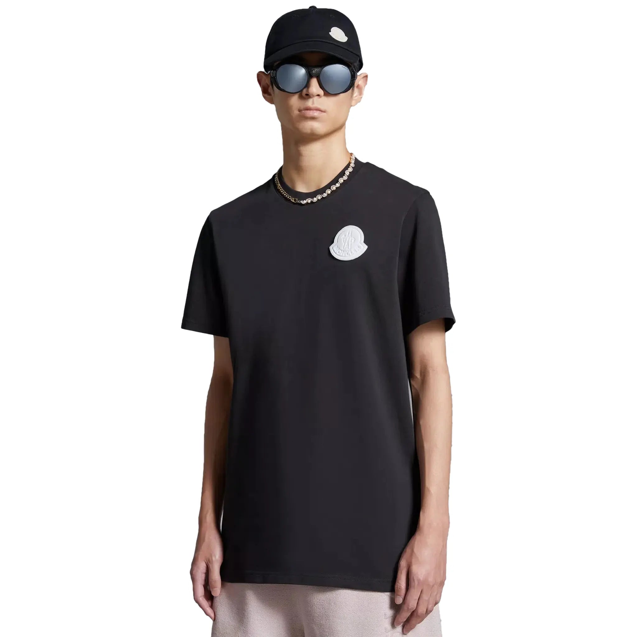 Moncler SN44 Logo Charcoal Short Sleeve T Shirt