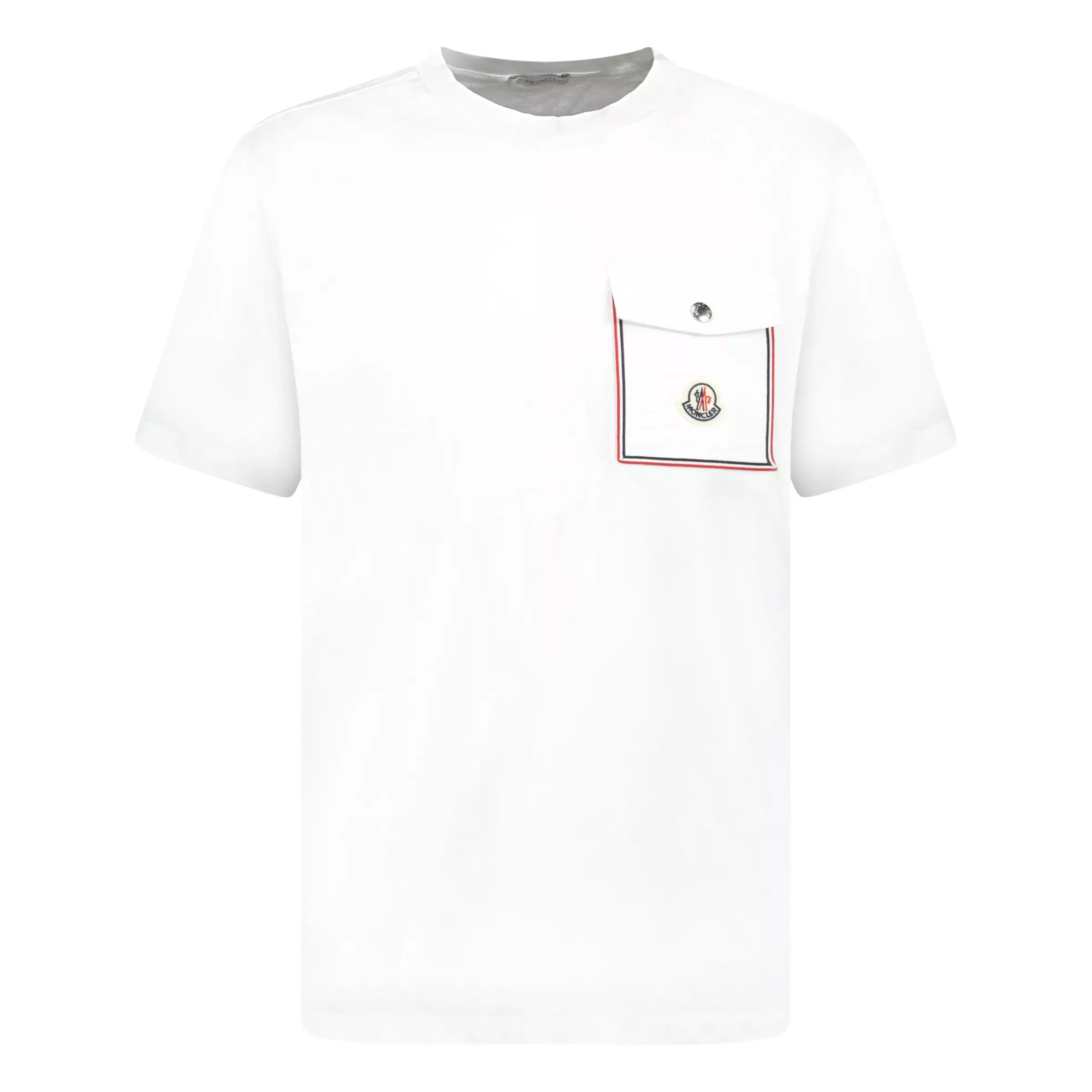 Moncler White Cotton T-Shirt with Flap Pocket