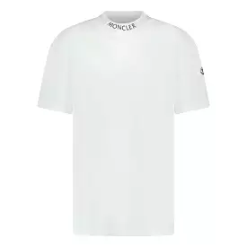 Moncler white logo print cotton jersey t-shirt