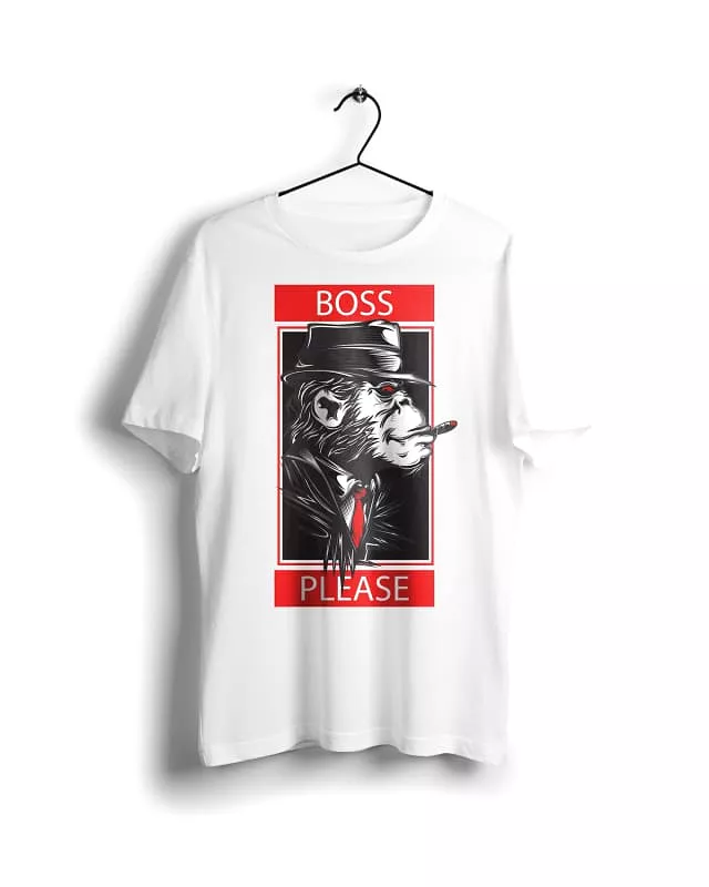 Monkey Boss T-shirt - Digital Graphics White