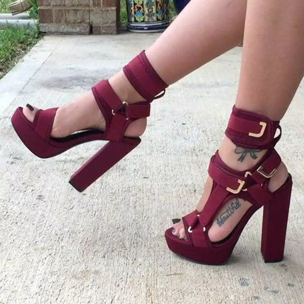 Multicolored Platform Strap Sandals