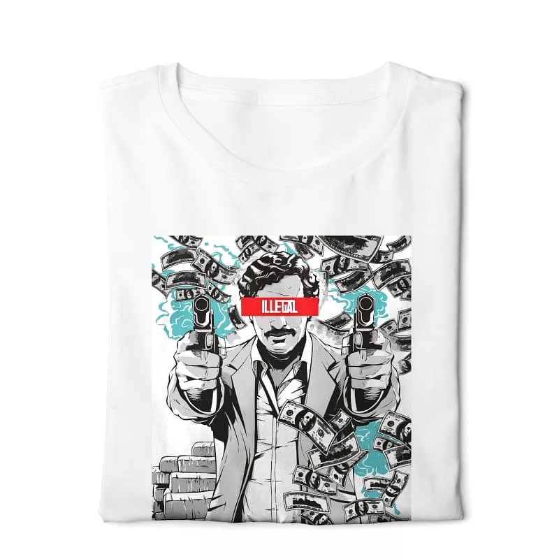 Narcos T-shirt - White Digital Graphics