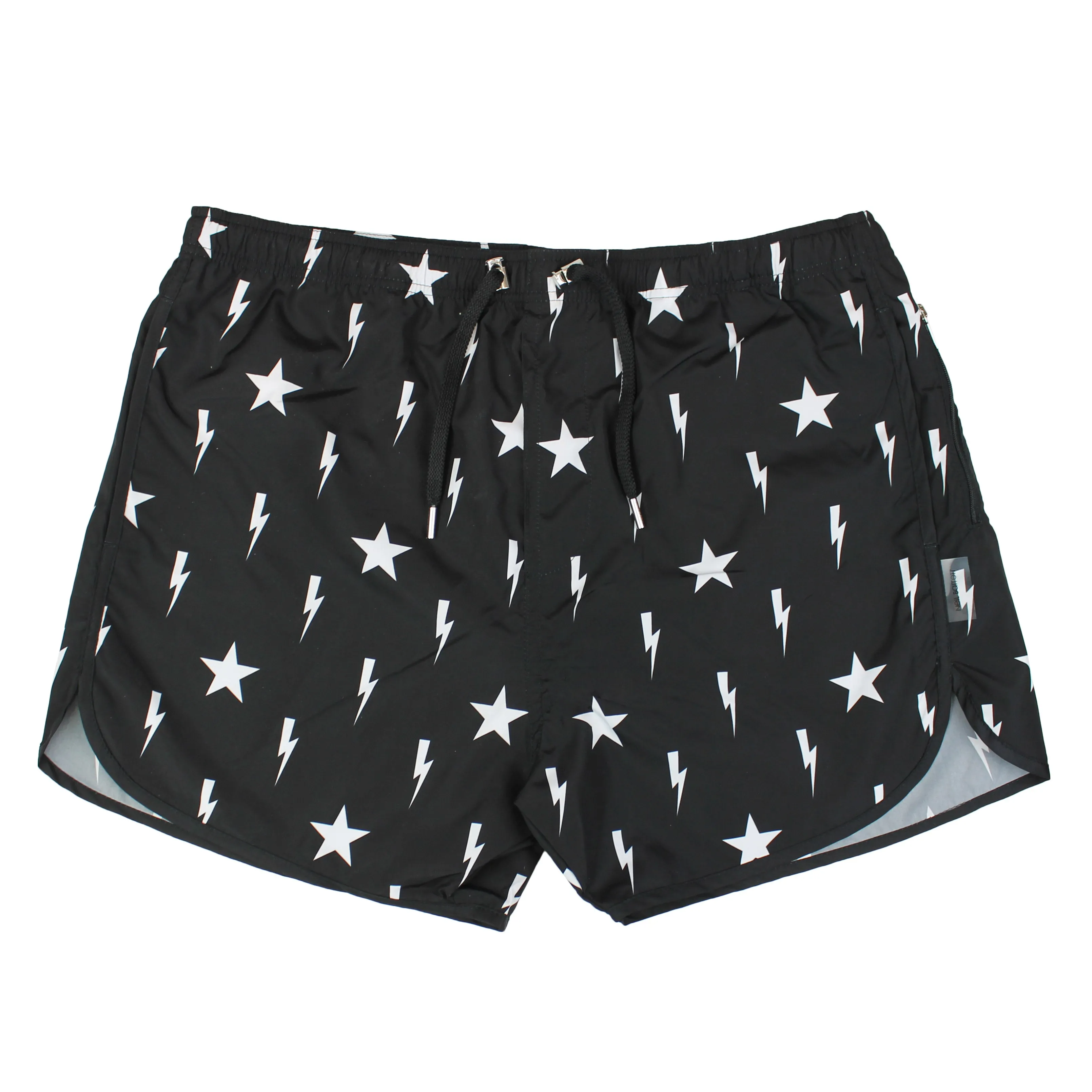 Neil Barrett Black Lightning Star Swim Shorts.