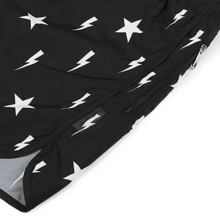 Neil Barrett Black Lightning Star Swim Shorts.