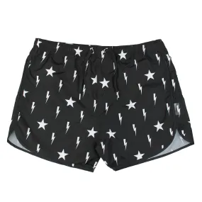 Neil Barrett Black Lightning Star Swim Shorts.